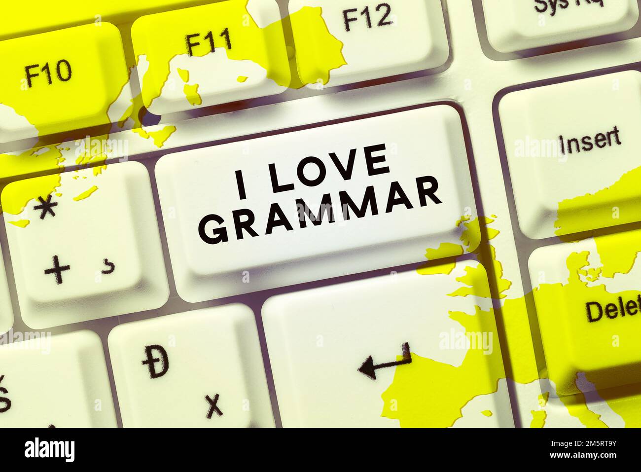 Handschrifttext I Love Grammar. Internetbegriffshandlung des Bewunderungssystems und der Sprachstruktur Stockfoto