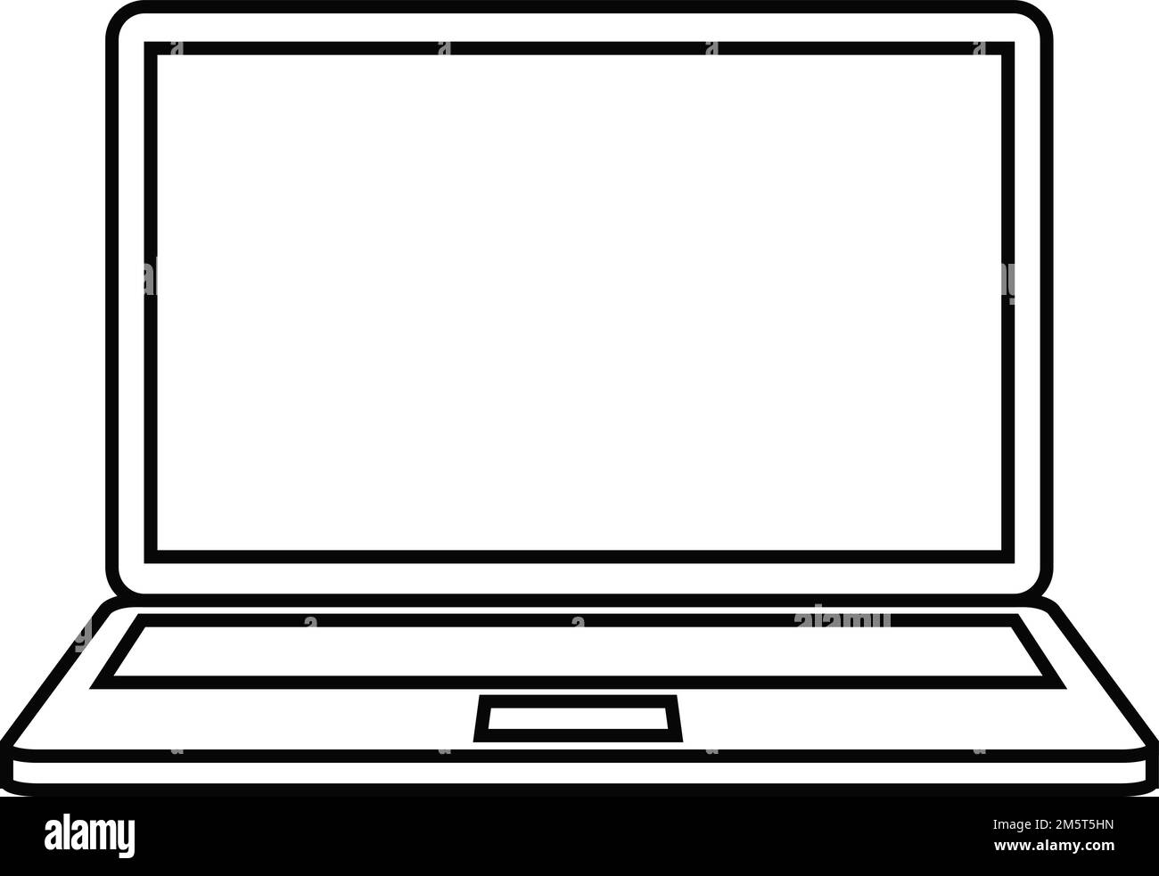 Computersymbol für Umriss. Laptop-Vektordarstellung. Stock Vektor