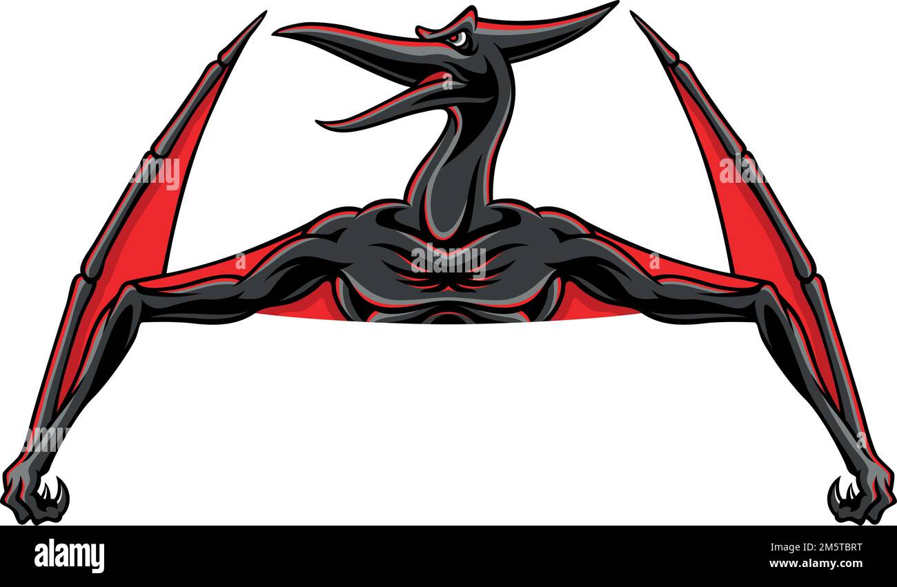 Oberkörper des Pterodactyl Dinosaur Sport Logo-Designs Stock Vektor