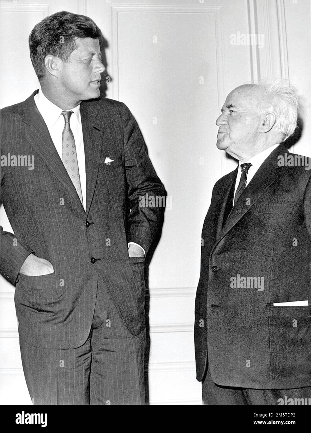 US-Präsident John F. Kennedy und israelischer Ex-Premierminister David Ben-Gurion im Jahr 1961. Stockfoto