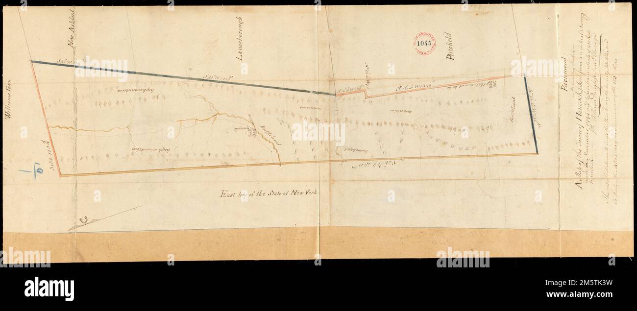 Hancock-Plan von William Douglas, vom November 1794... Massachusetts, Berkshire, County, Hancock Stockfoto