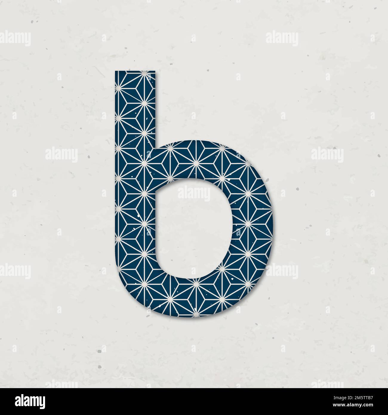 Japanischer asanoha-Musterbuchstabe b Vektortypographie Stock Vektor