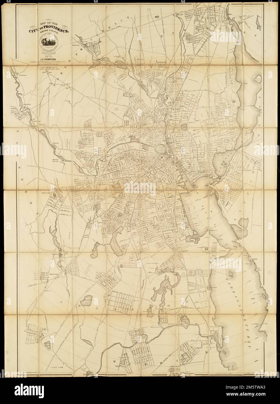 Karte der Stadt Providence, Rhode Island. Inklusive Stadtsiegel. Zeigt die Entfernung vom Stadtzentrum durch kozentrische Kreise Rhode Island, Providence, County, Providence Stockfoto Karte der Stadt Providence, Rhode Island. Inklusive Stadtsiegel. Zeigt die Entfernung vom Stadtzentrum durch kozentrische Kreise Rhode Island, Providence, County, Providence Stockfoto