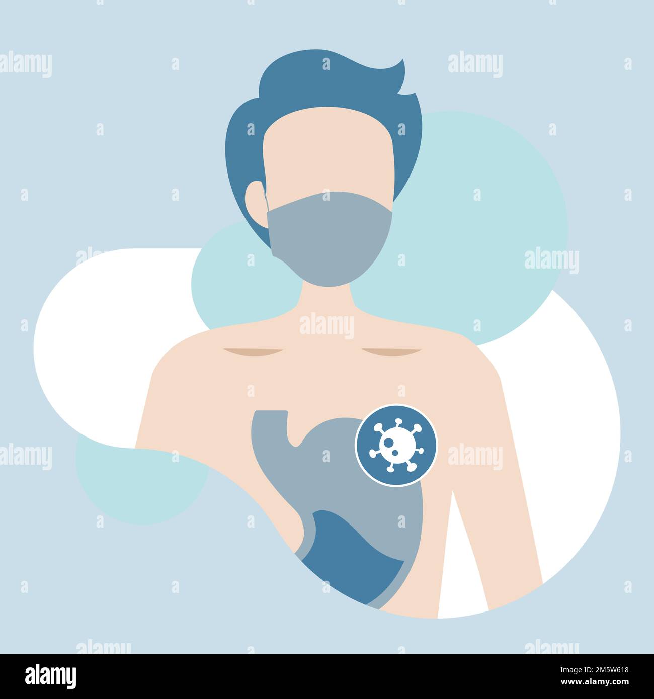 Mann mit Symptomen eines Virusvektors Stock Vektor