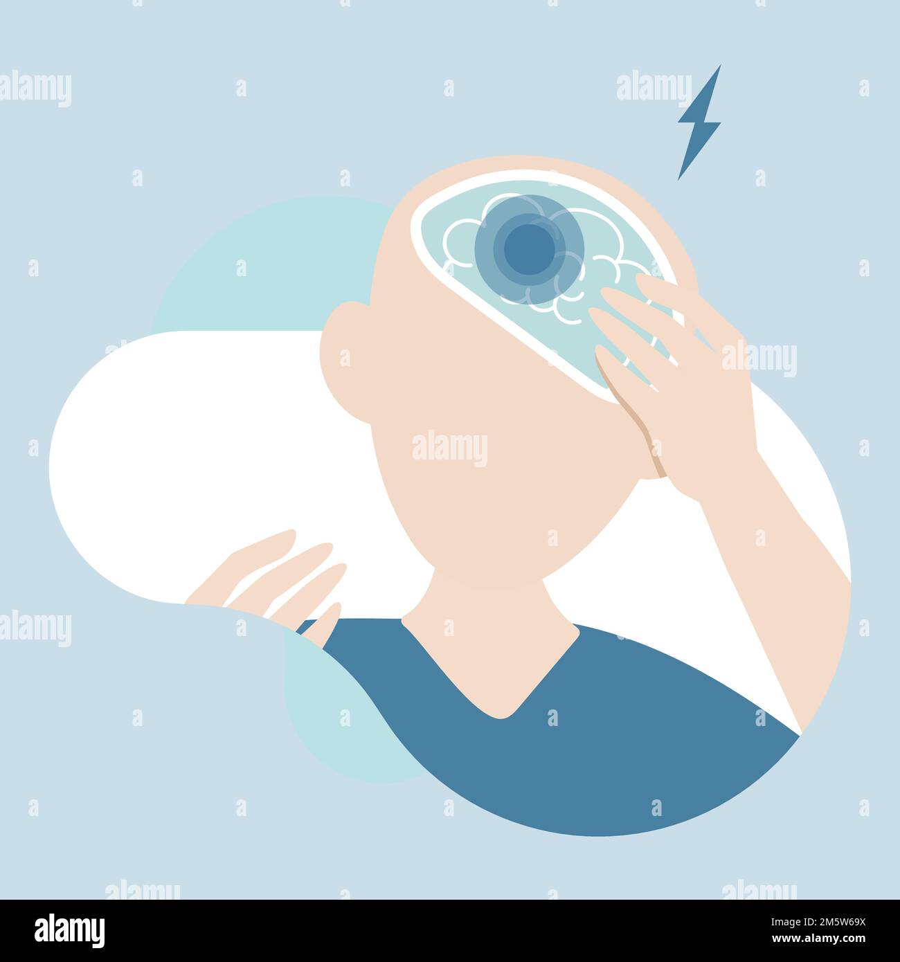 Mann mit Symptomen eines Virusvektors Stock Vektor