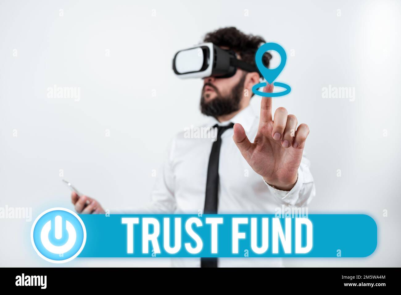 Treuhandfonds für konzeptionelle Darstellung. Geld für Geschäftsideen, das von den Treuhändern für die Begünstigten gehalten wird Stockfoto