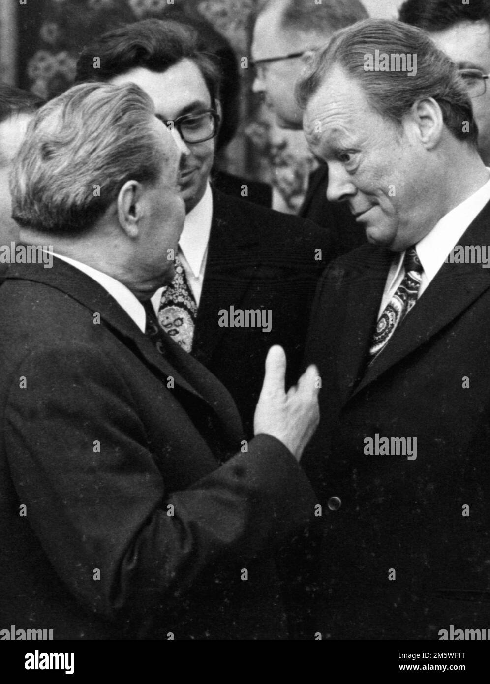 Zur Ankunft des sowjetischen Staats- und Parteichefs Leonid Breschnew durch Willy Brandt am 18. 5. 1973 hatte die Regierung ihr erstes Treffen mit Leonid Stockfoto