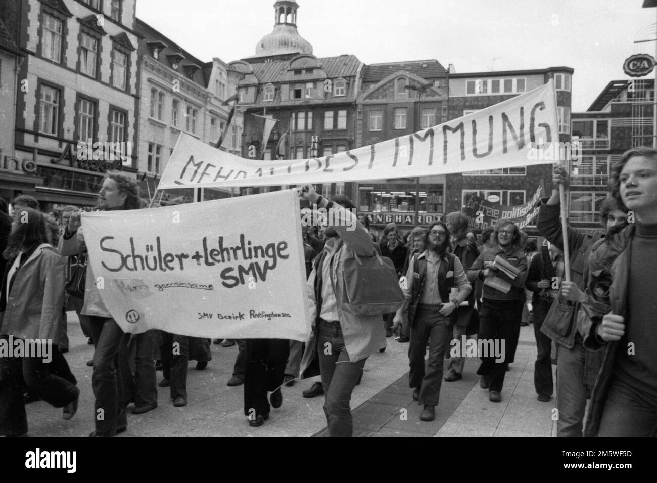 Die Schuelermitverantwortung (SMV) hat sich am 1. Juli 1974 mit einem Kongress und danach für die Mitbestimmung von Studierenden und Auszubildenden eingesetzt Stockfoto