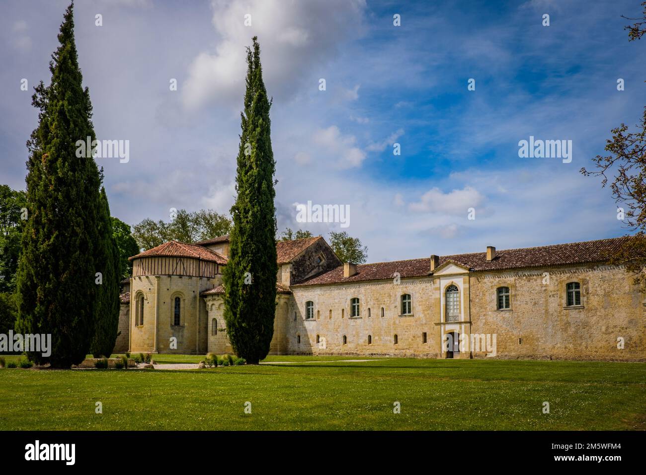 Blick auf die mittelalterliche Abtei Flaran im Süden Frankreichs (Gers) Stockfoto