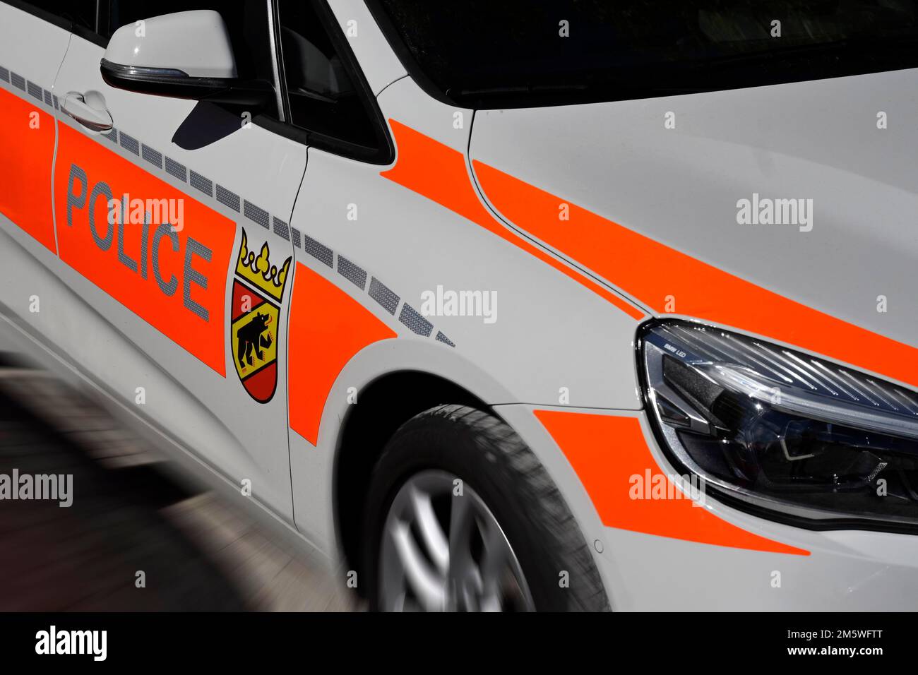 Polizistenauto, Bern, Schweiz Stockfoto