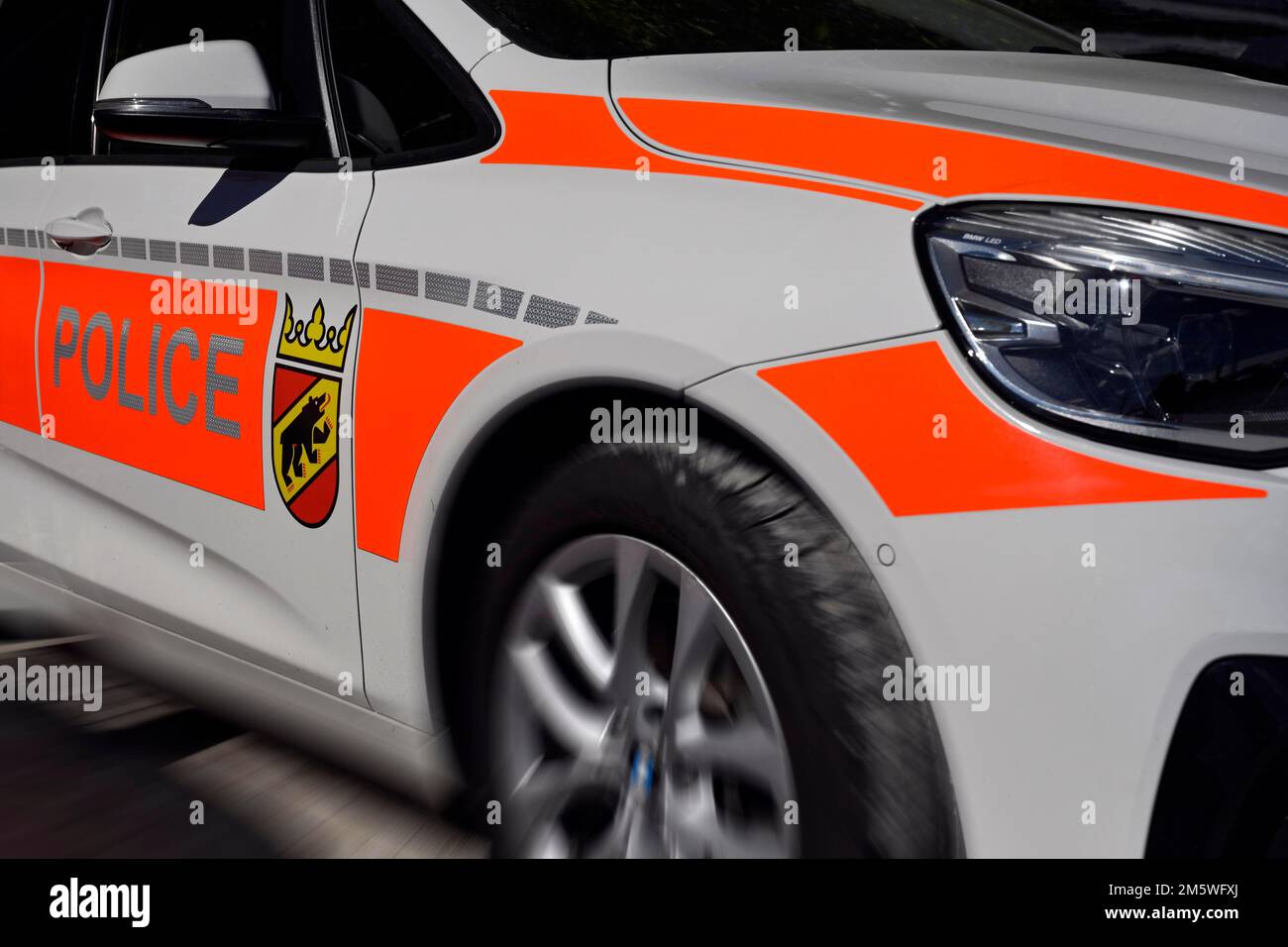 Polizistenauto, Bern, Schweiz Stockfoto