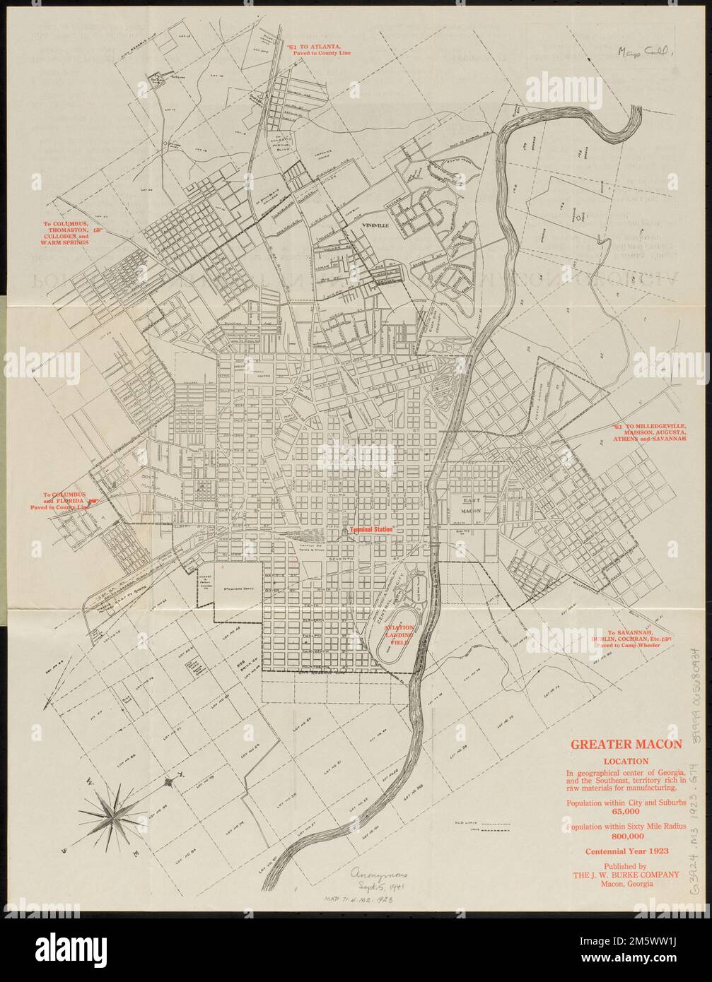 Großraum Macon. Norden oben rechts ausgerichtet. Es gibt auch einige Grundbesitzer und Grundstücke. Text und schlecht. Auf Verso... Macon. Macon, Georgia, BIBB, County, Macon Stockfoto Großraum Macon. Norden oben rechts ausgerichtet. Es gibt auch einige Grundbesitzer und Grundstücke. Text und schlecht. Auf Verso... Macon. Macon, Georgia, BIBB, County, Macon Stockfoto
