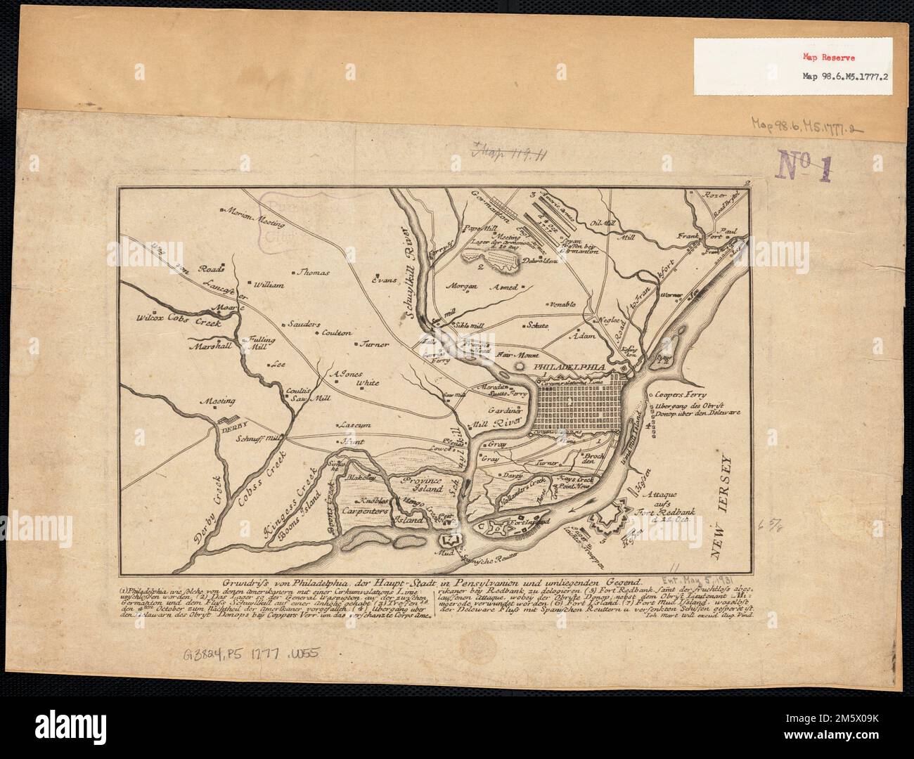Grundriss von Philadelphia der hauptstadt in Pensylvanien und umliegenden Region. Erleichterung durch Hachures. Enthält Index. „2“ in der oberen rechten Ecke. Karte von Phialdelphia, der Hauptstadt von Pennsylvania, und Umgebung Pennsylvania, Philadelphia, County, Philadelphia Stockfoto