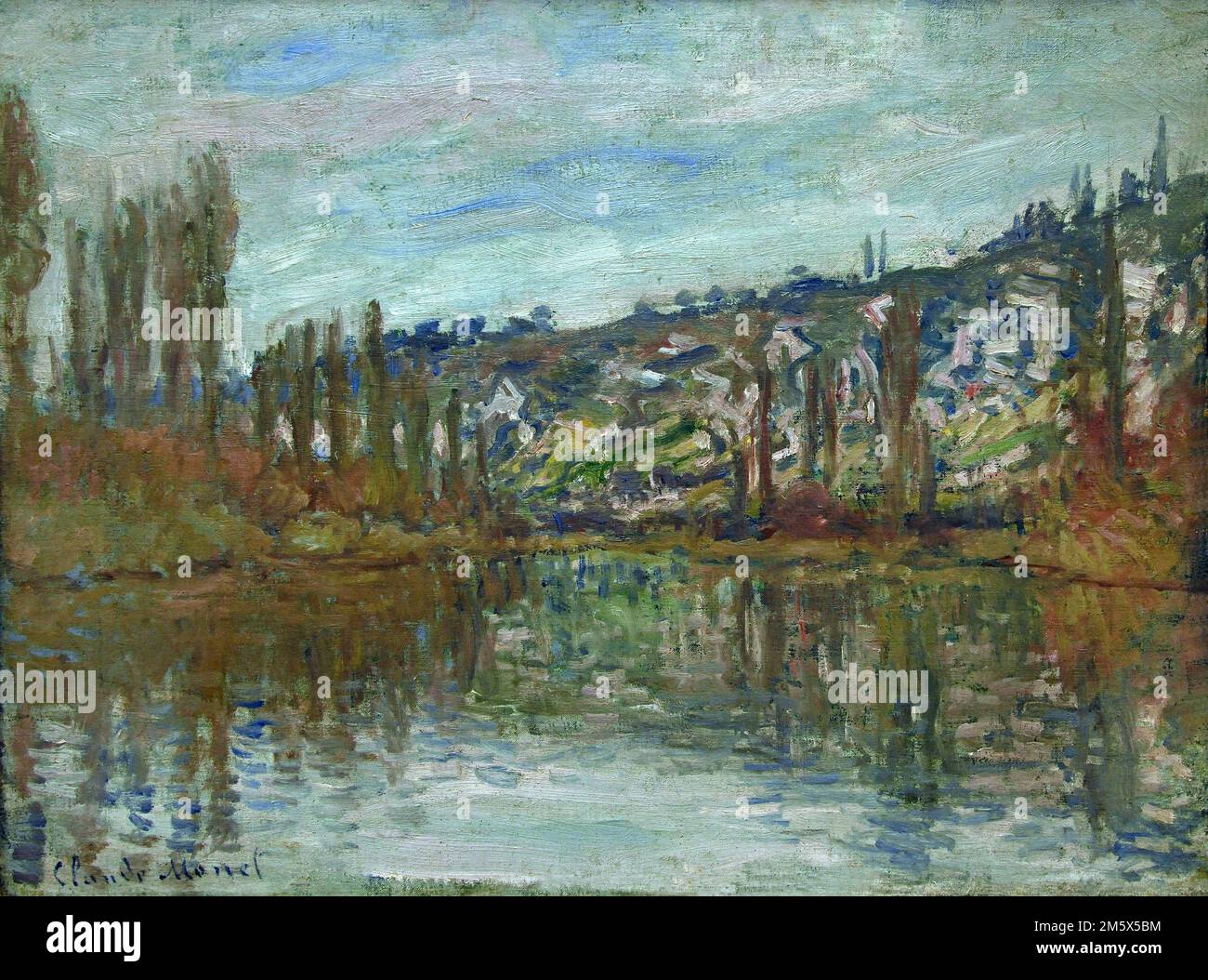 La seine en aval de Vetheuil - seine stromabwärts von Vetheuil von Claude Monet 1840 - 1926 Frankreich Französisch Stockfoto