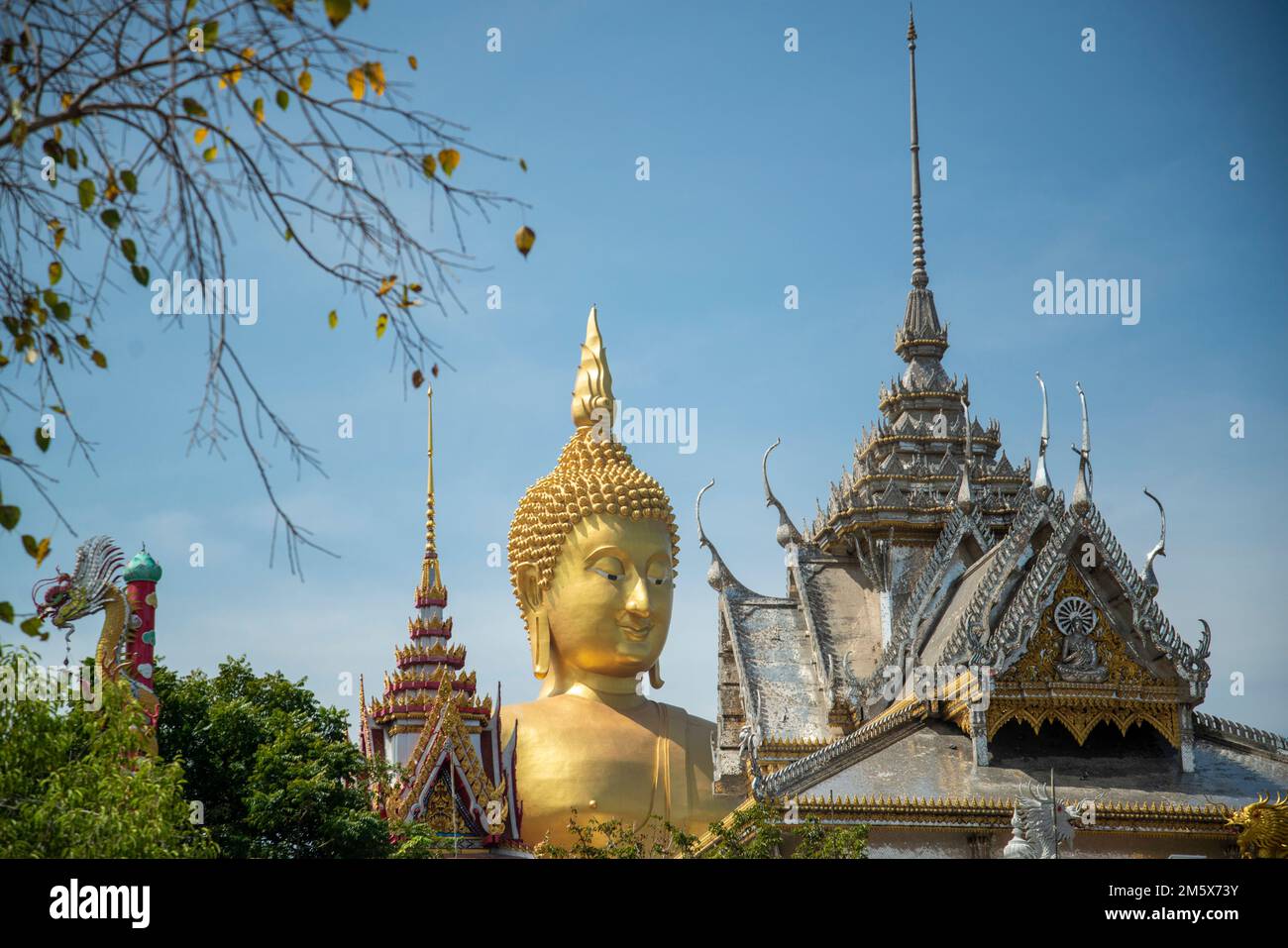 The Wat Muang in the Village of Wiset Chai Chan in the Province of Ang Thong in Thailand, Thailand, Ang Thong, November 2022 Stockfoto