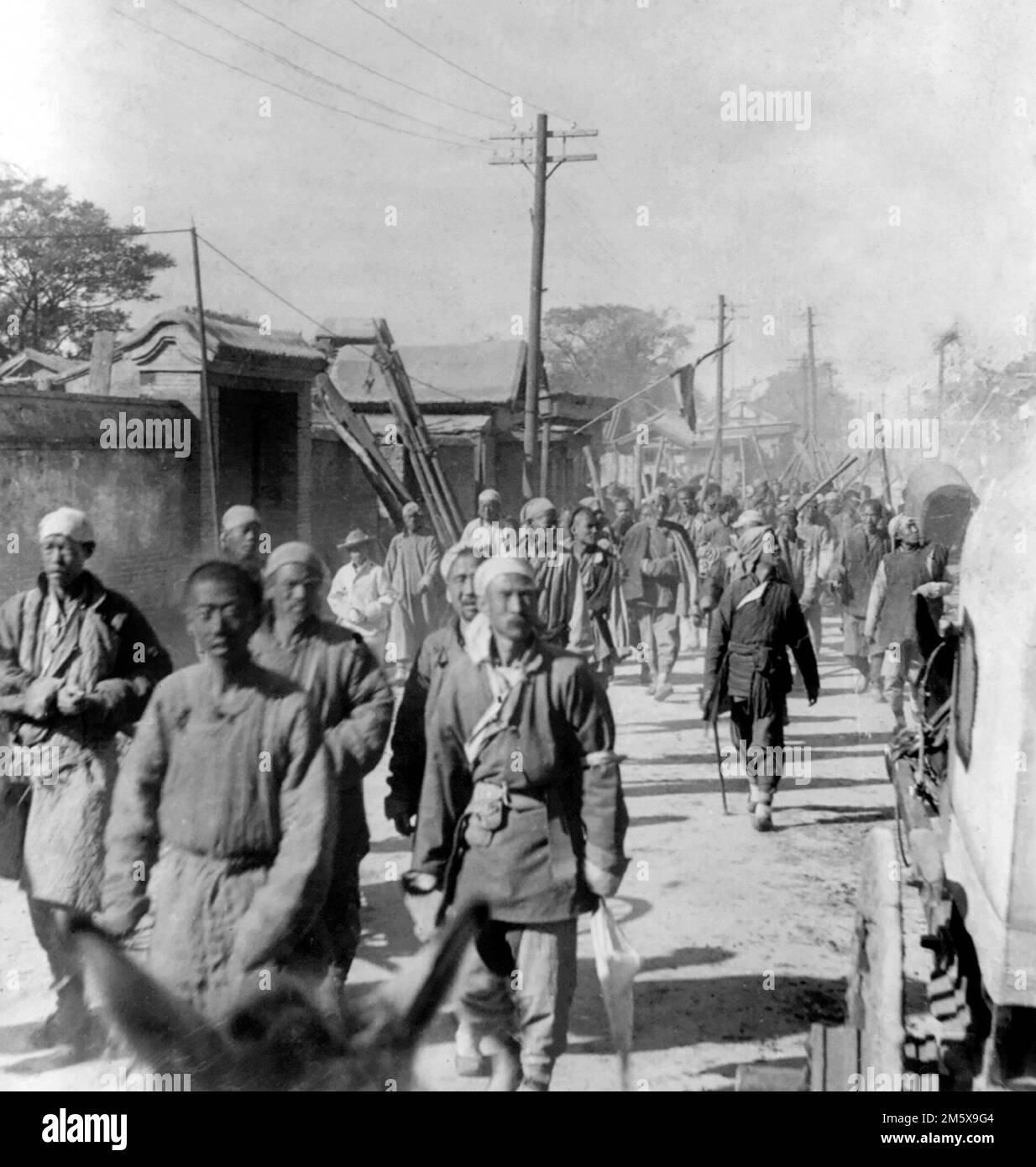 Boxer-Rebellion. Firma der Boxer in Tien-Tsin, China, c. 1901 Stockfoto