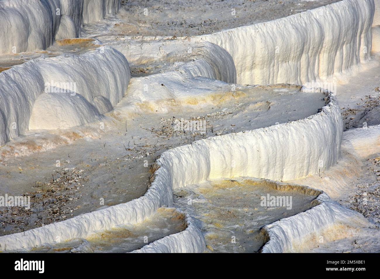 Thermalterrassen der heißen Quellen in Pammukale, Türkei Stockfoto