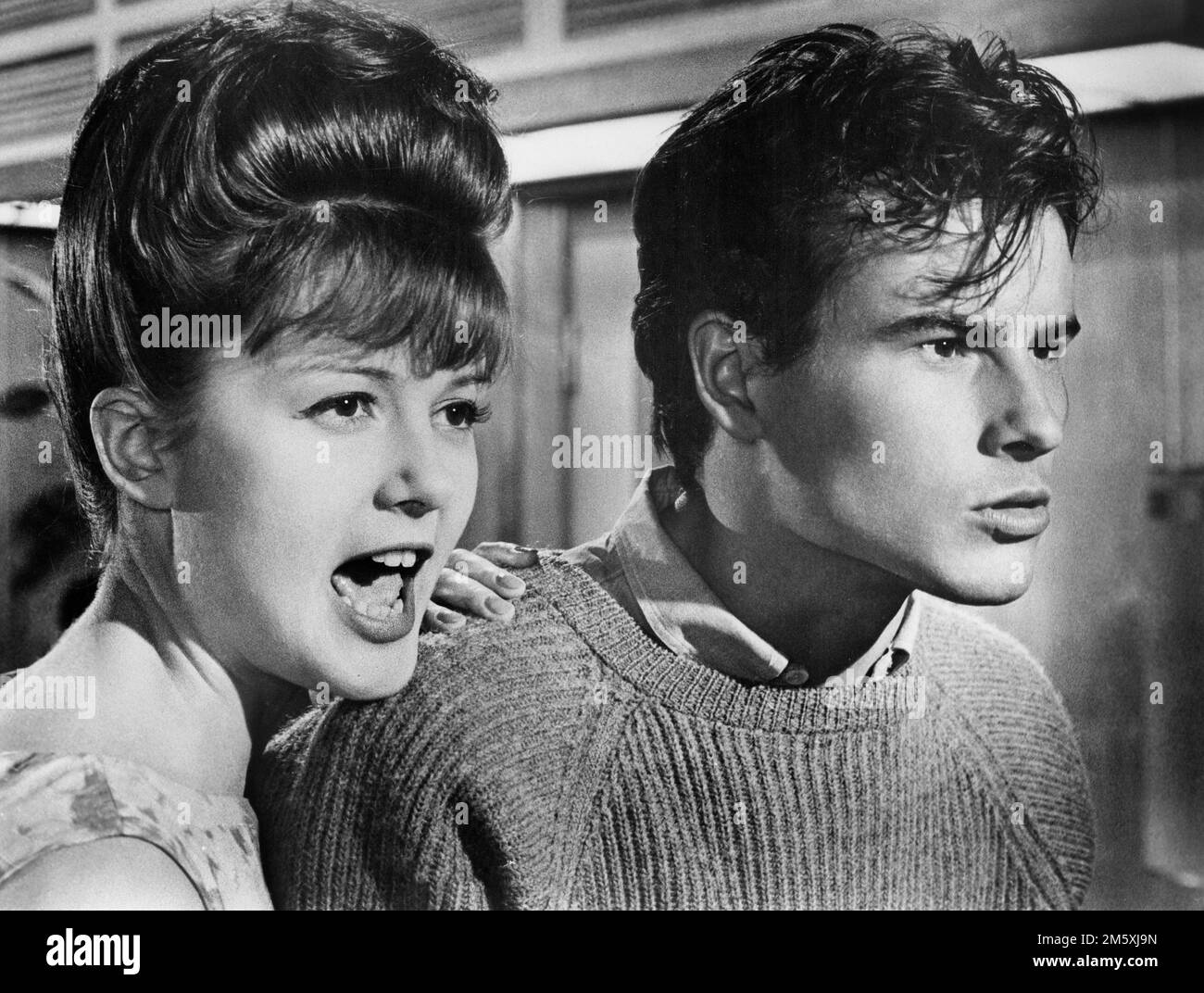 Pamela Tiffin, Horst Buchholz, Drehort des Films "One, two, Three", United Artists, 1961 Stockfoto