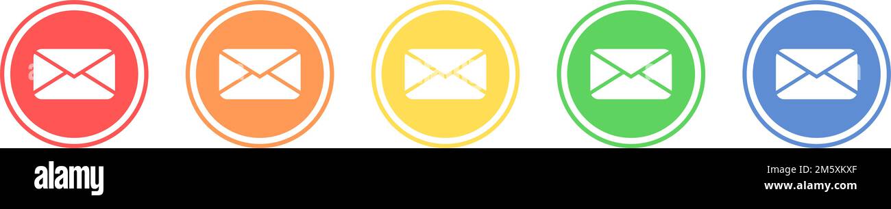 E-Mail-Symbolgruppe. E-Mail-Symbol in verschiedenen Farben. Stock Vektor