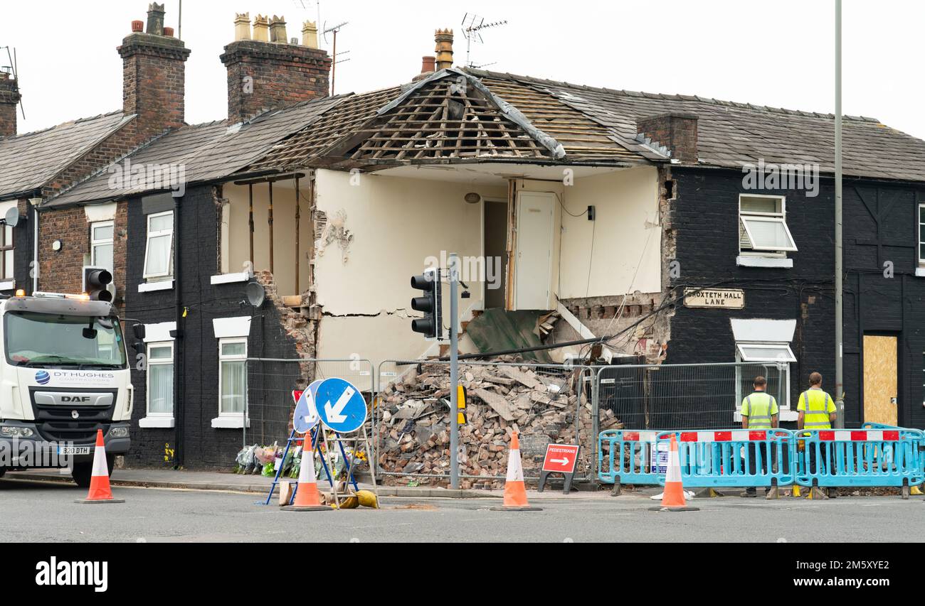 Trunkenheit am Steuer an einem Haus in der Croxteth Hall Lane, West Derby, Liverpool, im Sommer 2022. Bild aufgenommen am 28. Juli 2022. Stockfoto