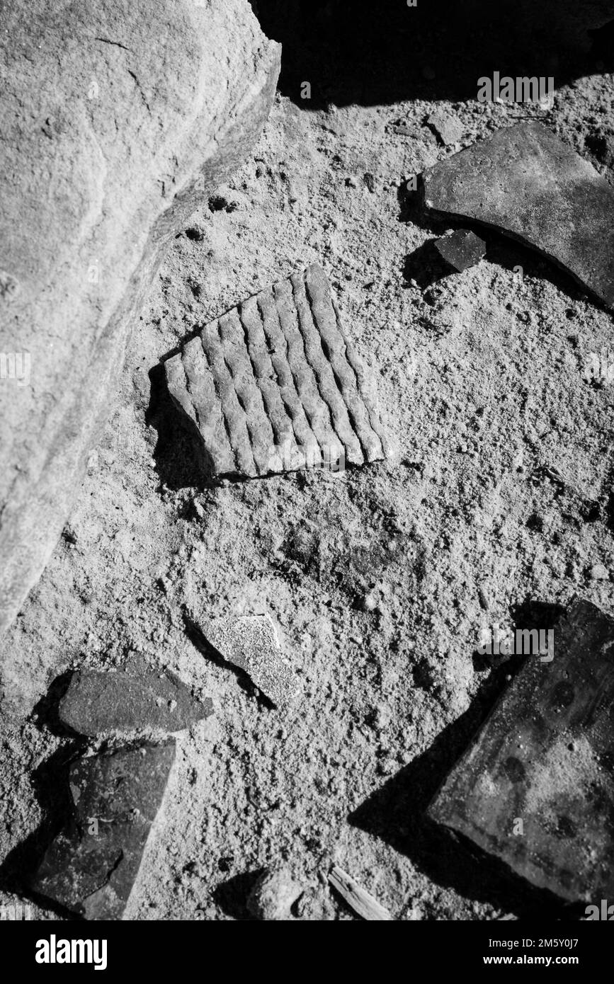 Rucksacktouren in Grand Gulch und Anasazi-Wohnungen und Felskunst. In Der Nähe Von Blanding, Utah, Usa. Stockfoto