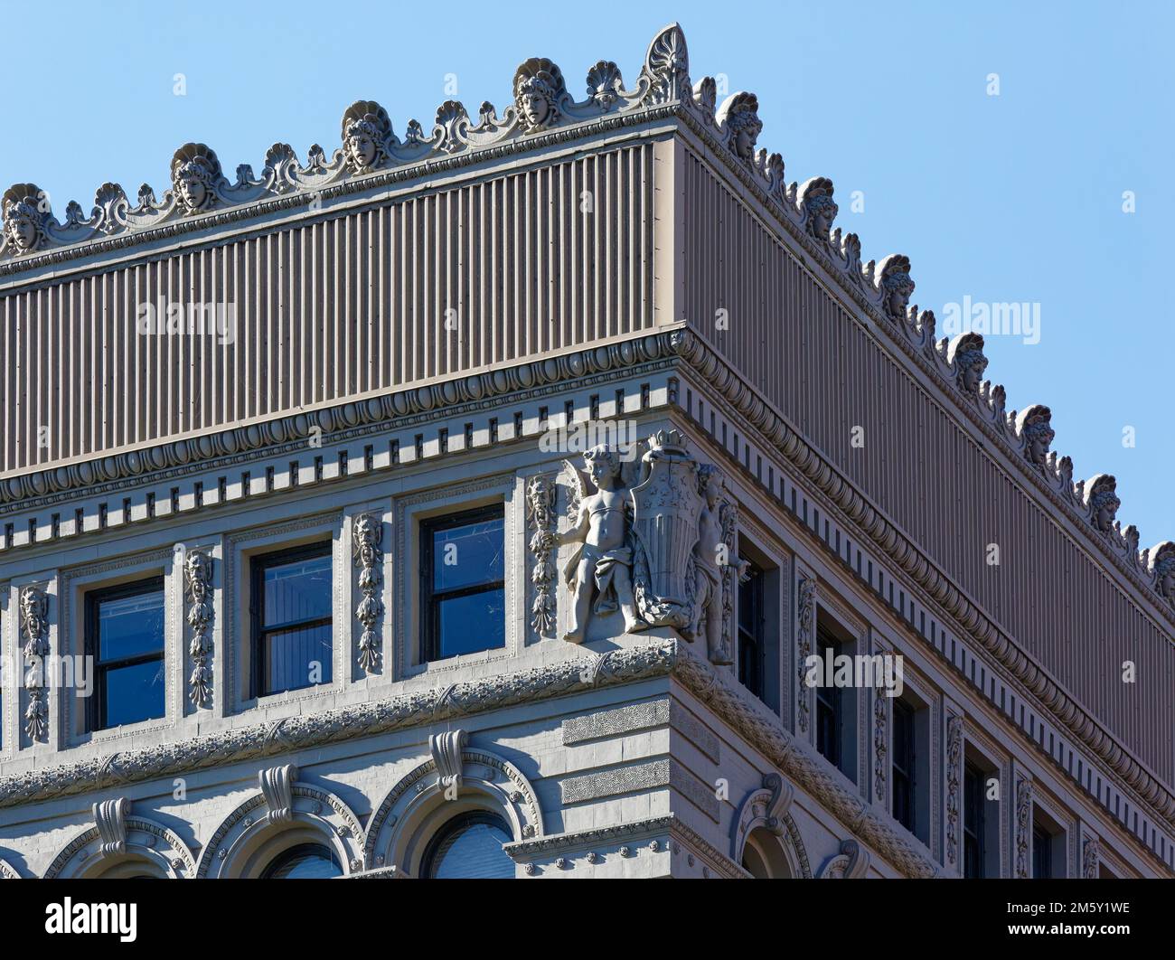 Das Ellicott Square Building, einst das größte Bürogebäude der Welt, wurde von Daniel Burnham & Company entworfen und 1896 fertiggestellt. Stockfoto