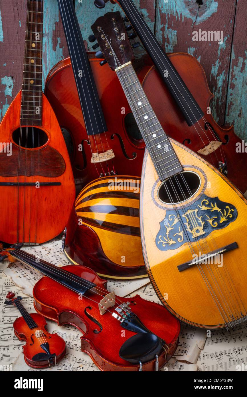 Mandoline Und Friends Still Life Stockfoto