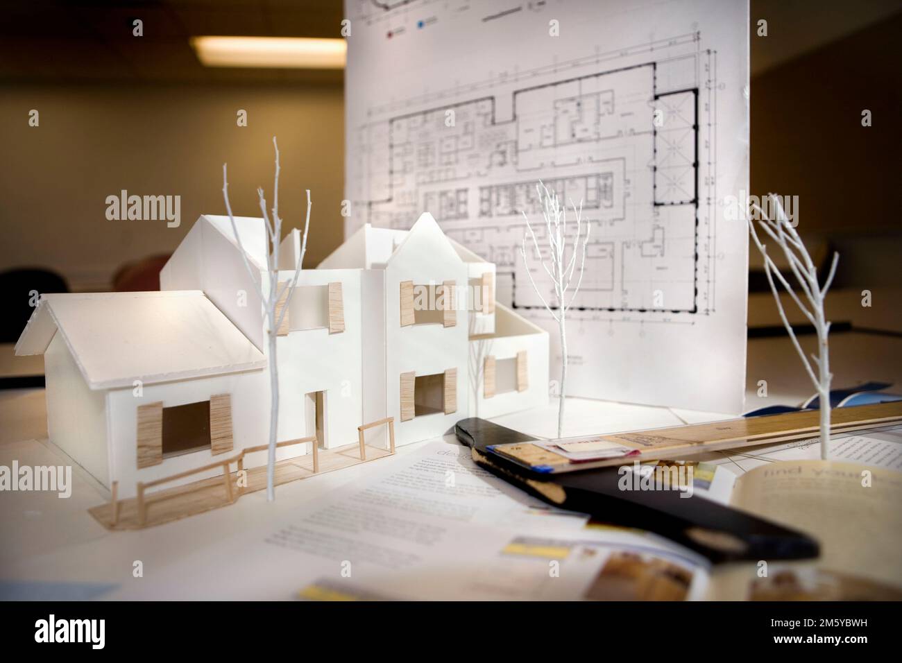 Architekturmodell im Kunstunterricht Stockfoto