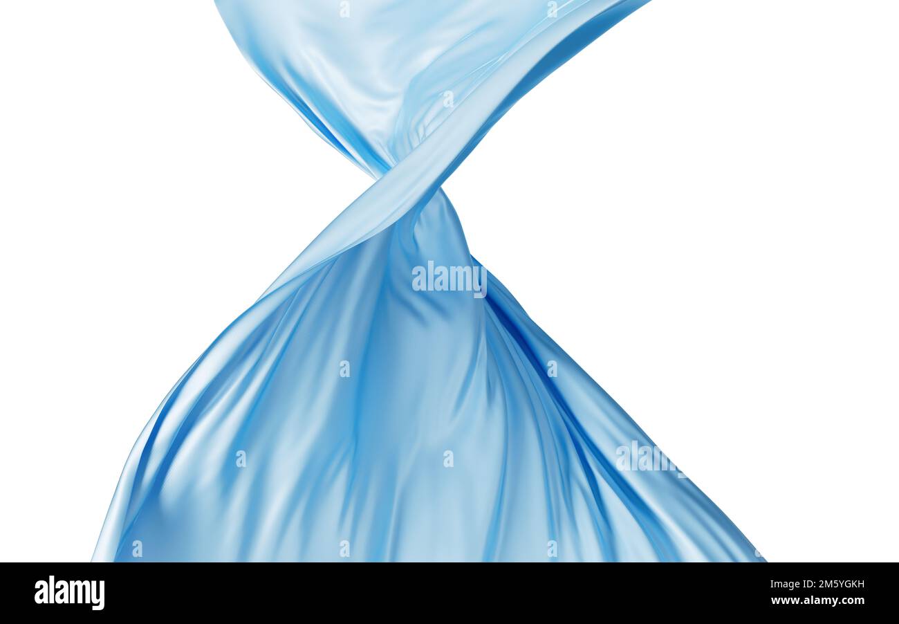 Glatter gewellter Textilhintergrund, 3D-Rendering. Digitale Zeichnung. Stockfoto