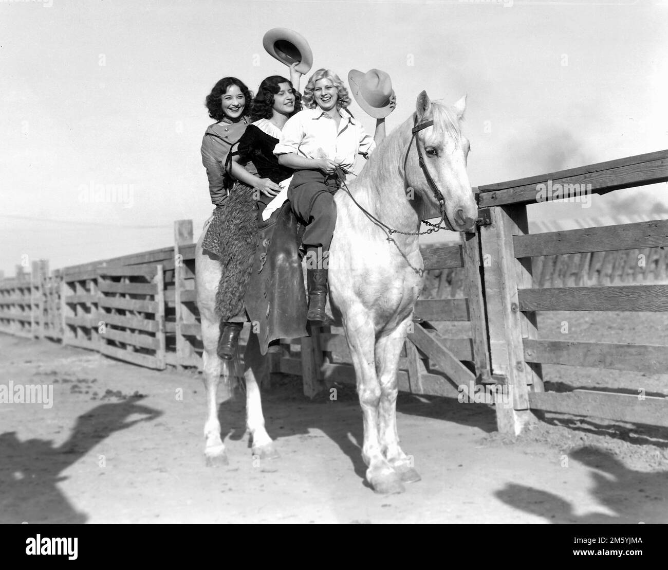 Werbefoto für das 1932 World's Congress Rough Rider Rodeo in Los Angeles. Stockfoto