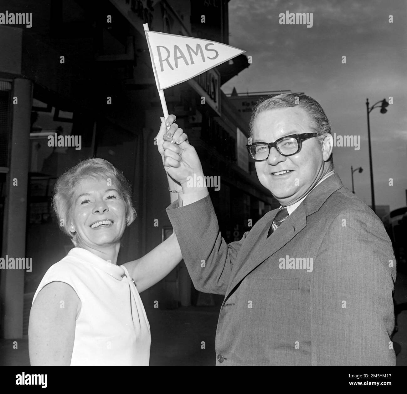 Los Angeles Rams-Fans in den 1960er. Stockfoto