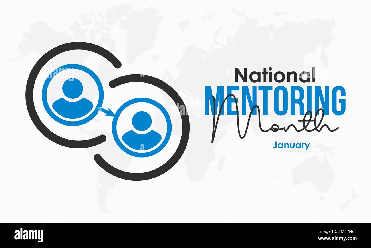 Vektordarstellung Designkonzept des National Mentoring Month jedes Januar beobachtet Stock Vektor