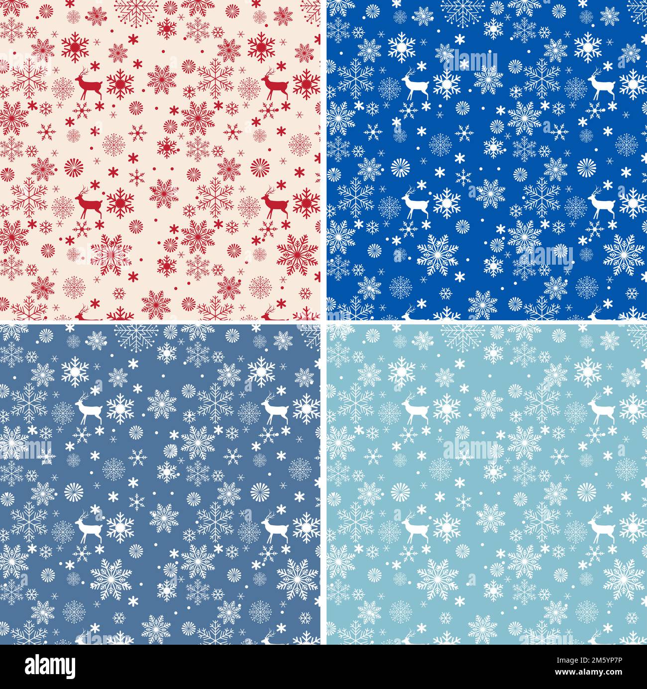 Weihnachtliches Schneeflockenmuster In Nordischen Farben. Hintergrundtextur Für Winterferien Stock Vektor