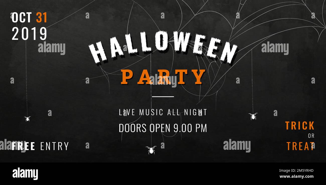 Halloween-Party, schwarzer Poster-Vorlage-Vektor Stock Vektor