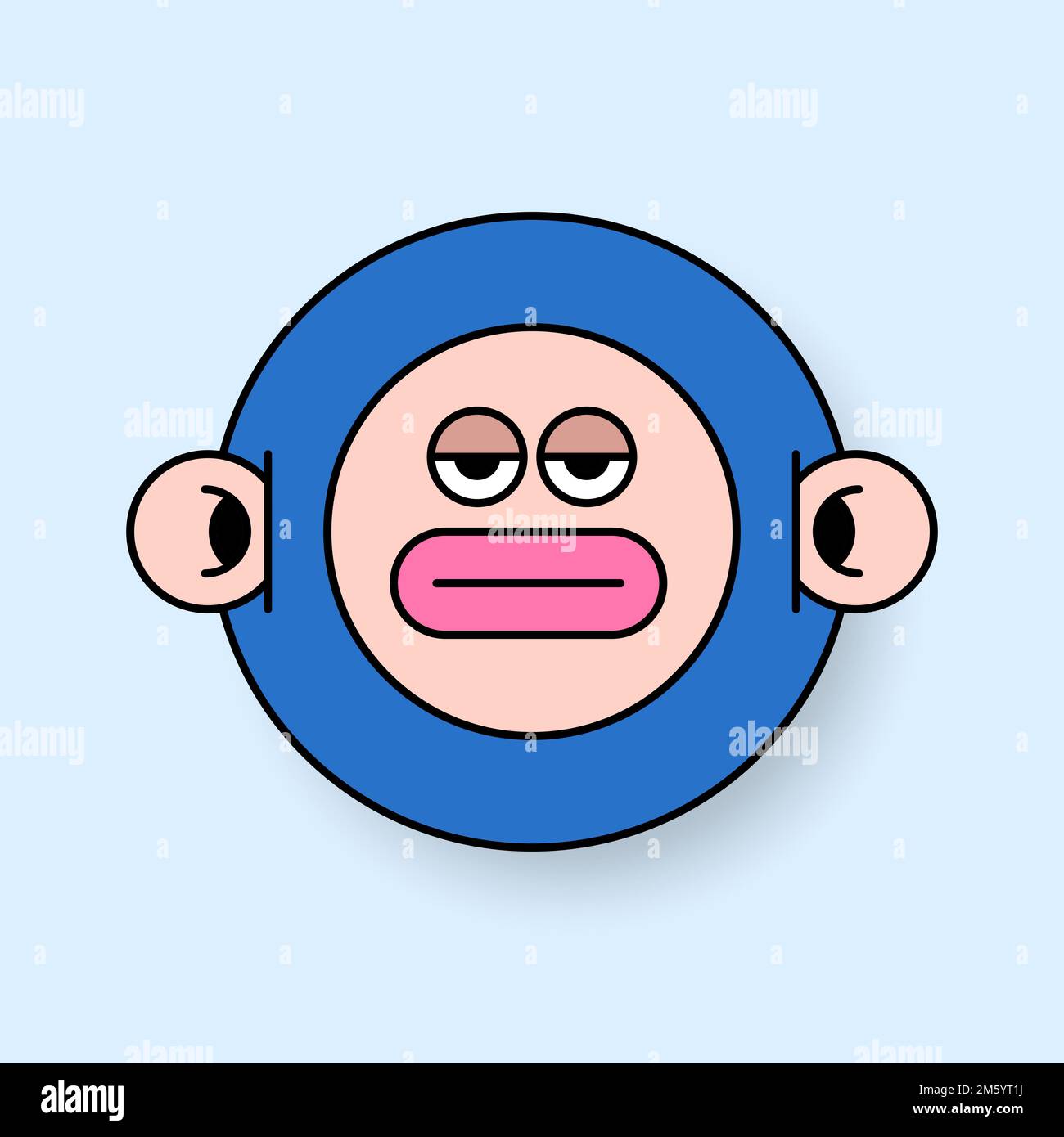 Ein Emoji-Sticker-Vektor für ein verrücktes Monkey-Monster Stock Vektor