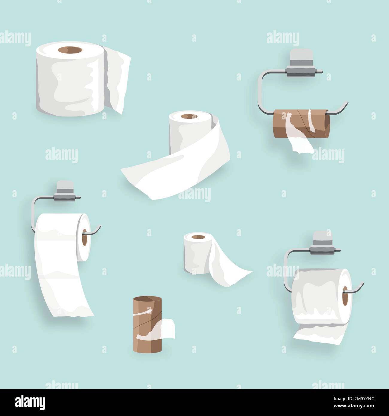 Toilettenpapierrollen-Set Elementvektor Stock Vektor