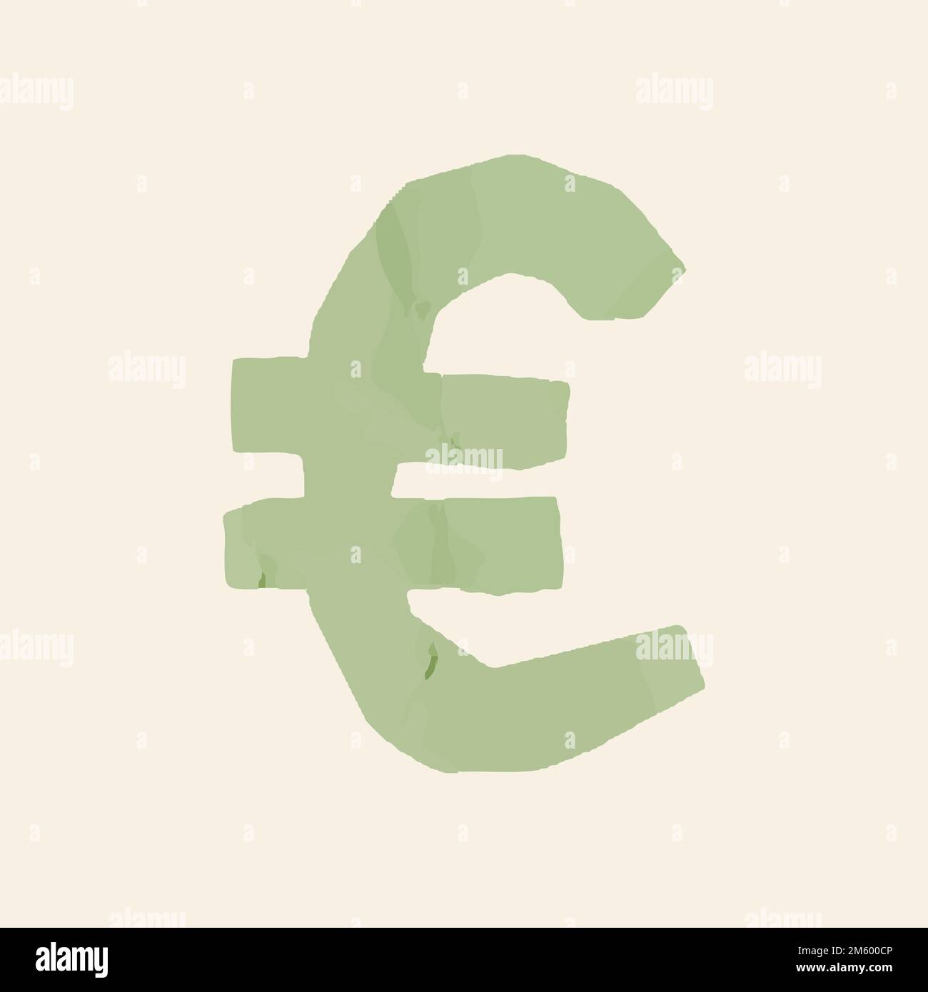 € Euro Währungszeichen Papierschnitt Symbolvektor Stock Vektor