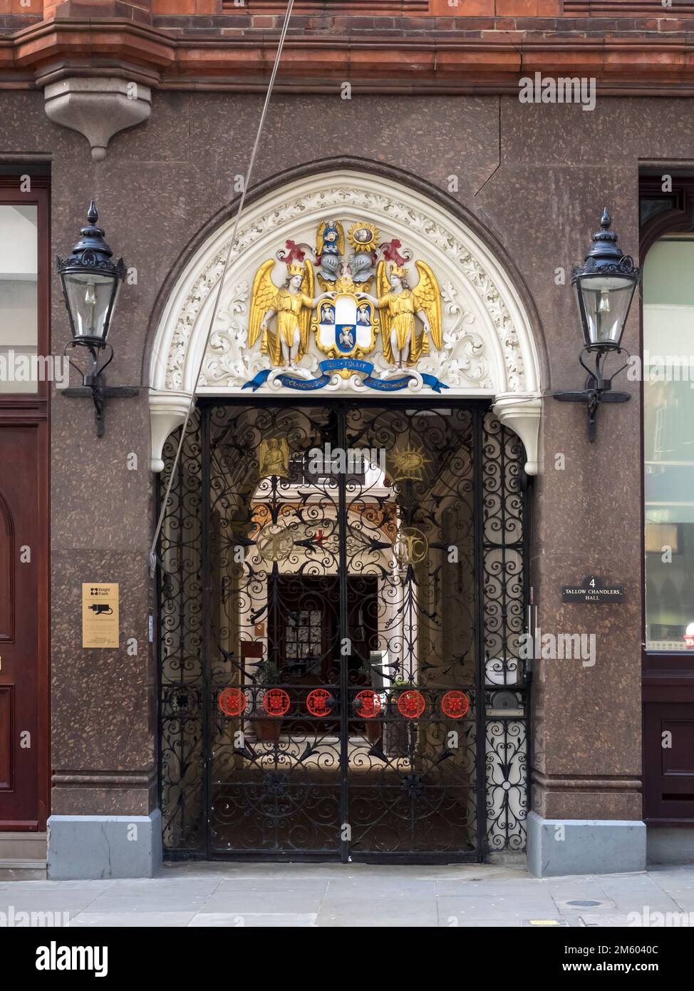 LONDON, Vereinigtes Königreich - 18. FEBRUAR 2018: Eintritt in die Worshipful Company der Livery Hall der Tallow Chandlers Stockfoto