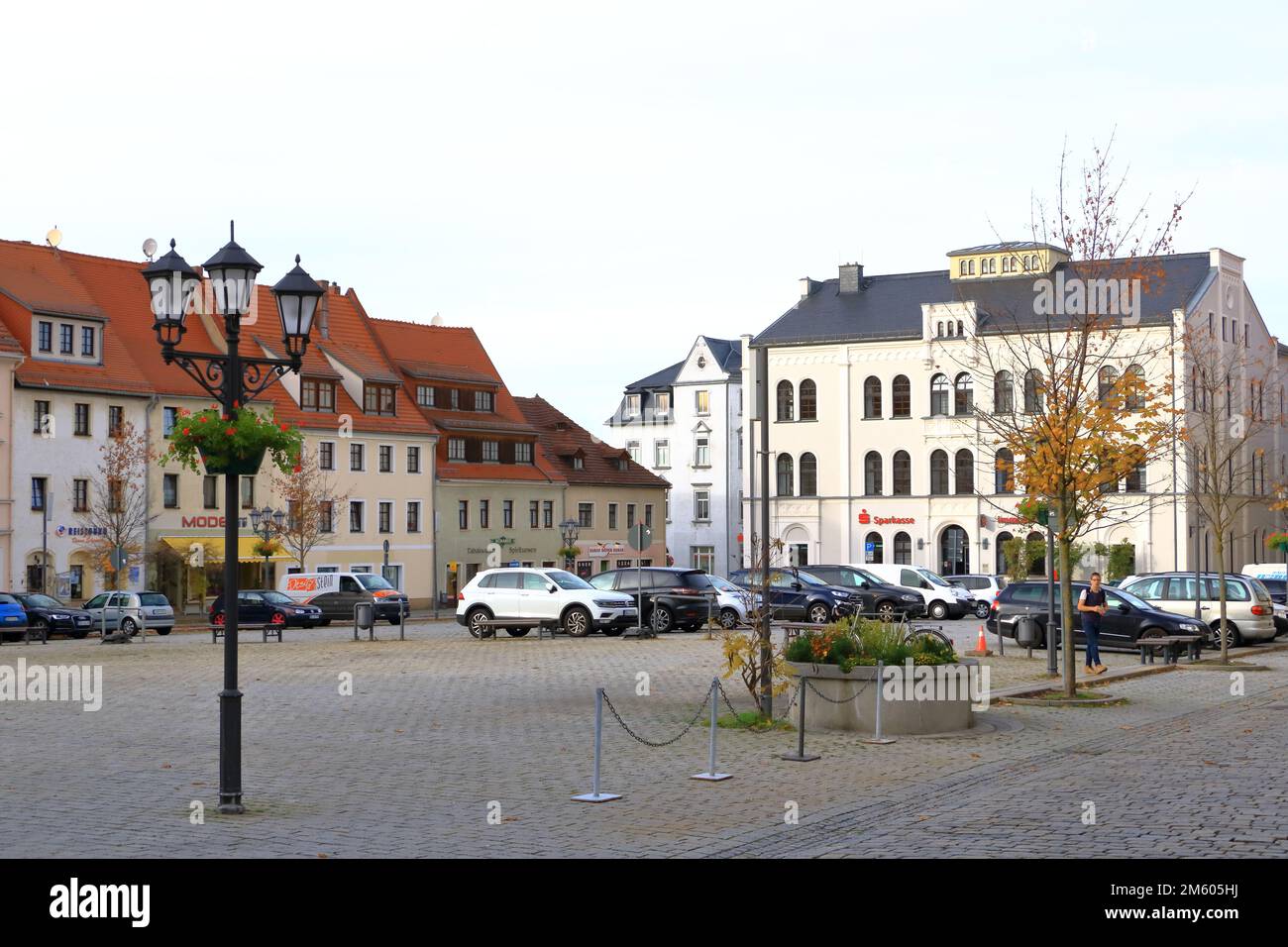 Oktober 23 2022 - Dippoldiswalde in Deutschland: Liebevoll renovierte Altstadt einer kleinen ostdeutschen Stadt Stockfoto