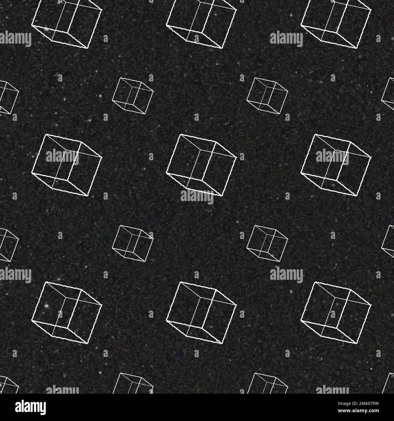 Nahtloses 3D geometrisches kubisches Muster auf einem schwarzen Hintergrund Designvektor Stock Vektor