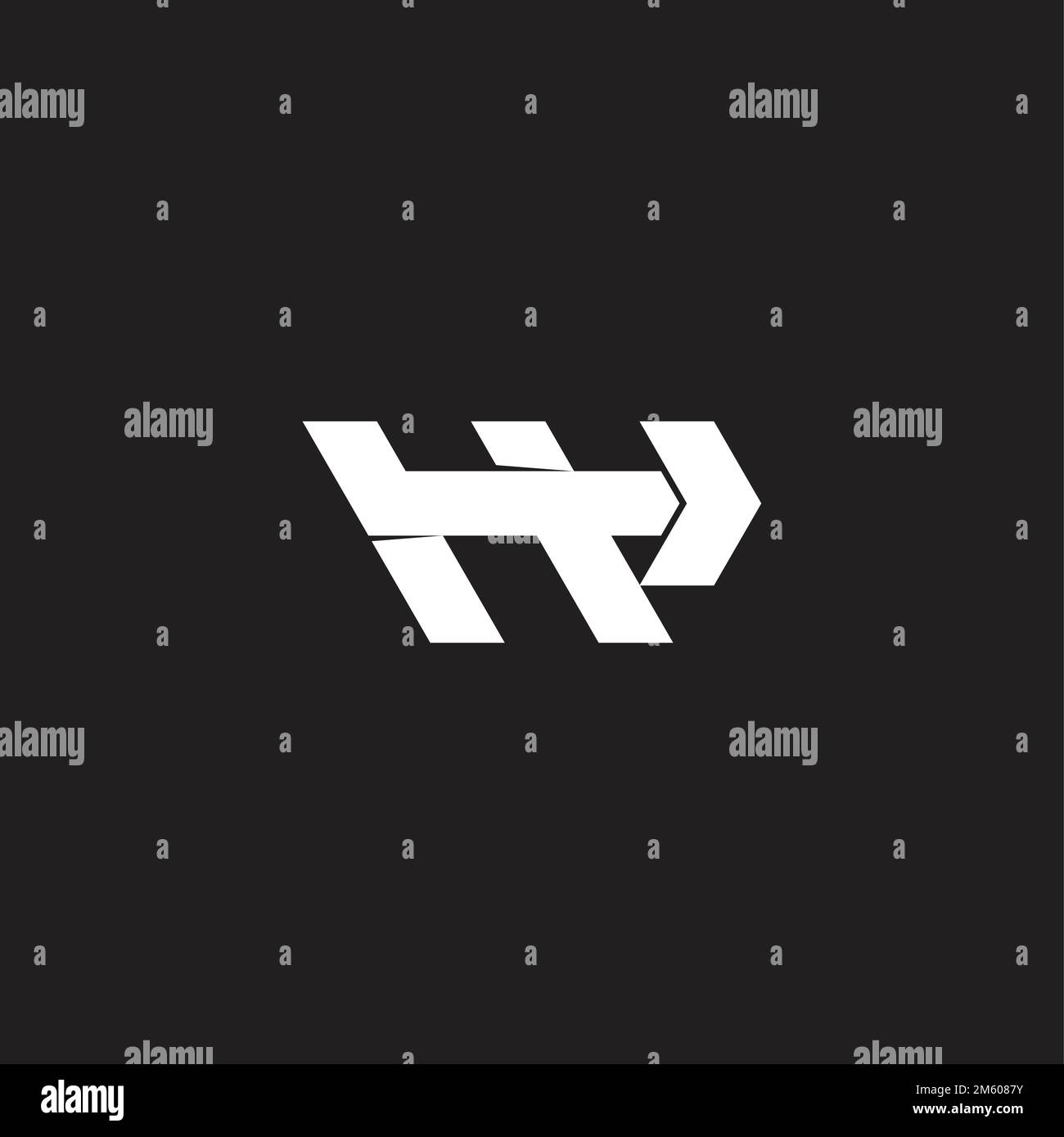 Buchstabe h Swoosh-Pfeil einfacher geometrischer Logo-Vektor Stock Vektor
