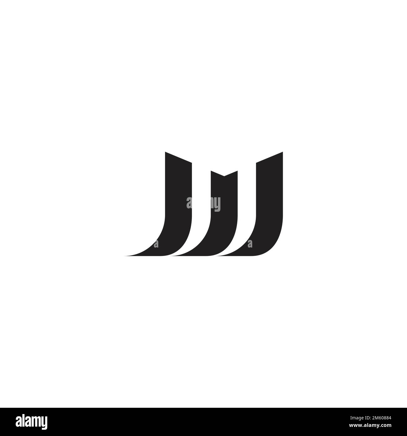Buchstabe mj Streifen geometrische Logo Vektor Stock Vektor