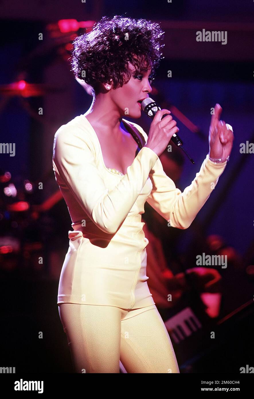 Whitney Houston. Digitale Verbesserung eines öffentlich zugänglichen Bildes Stockfoto