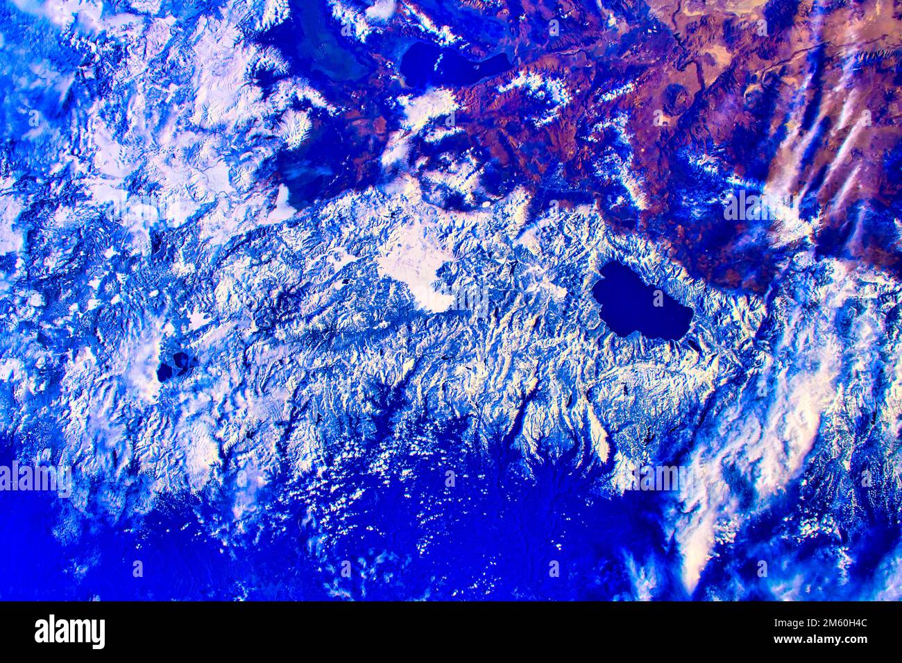 See in der Nähe von Modesto, Kalifornien, USA. Hinweise zur Verwendung der NASA finden Sie unter https://www.nasa.gov/multimedia/guidelines/index.htm Stockfoto