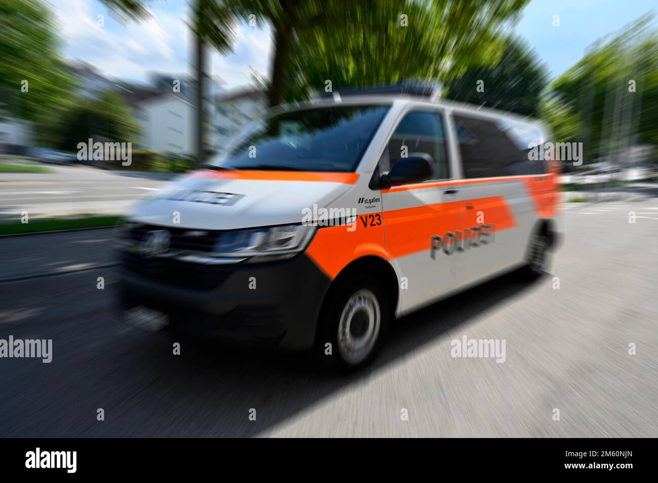 Mop-up Bild Polizeiauto, Schweiz Stockfoto