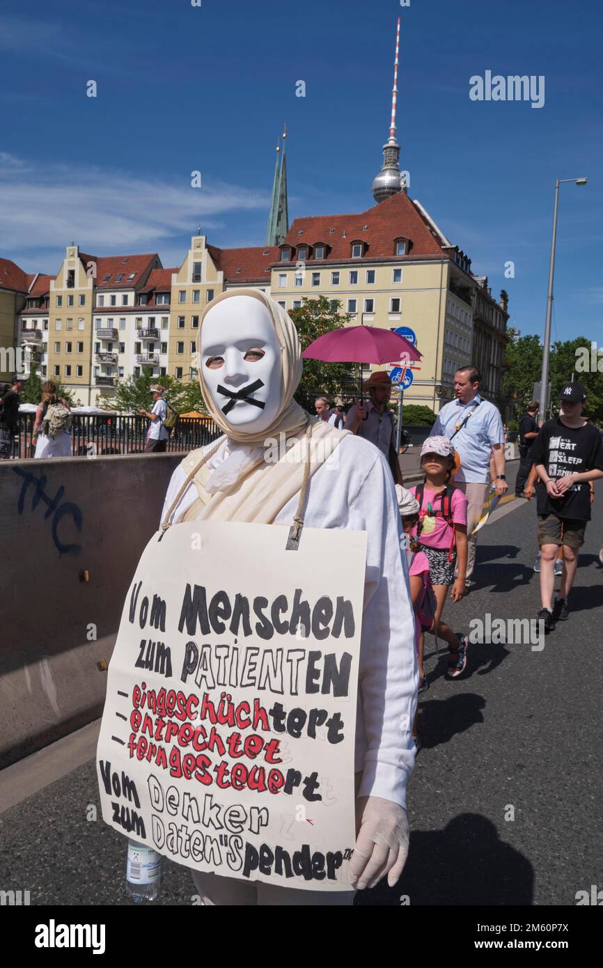 Deutschland, Berlin, 01. 08. 2020, Demonstration gegen Corona-Beschränkungen Stockfoto