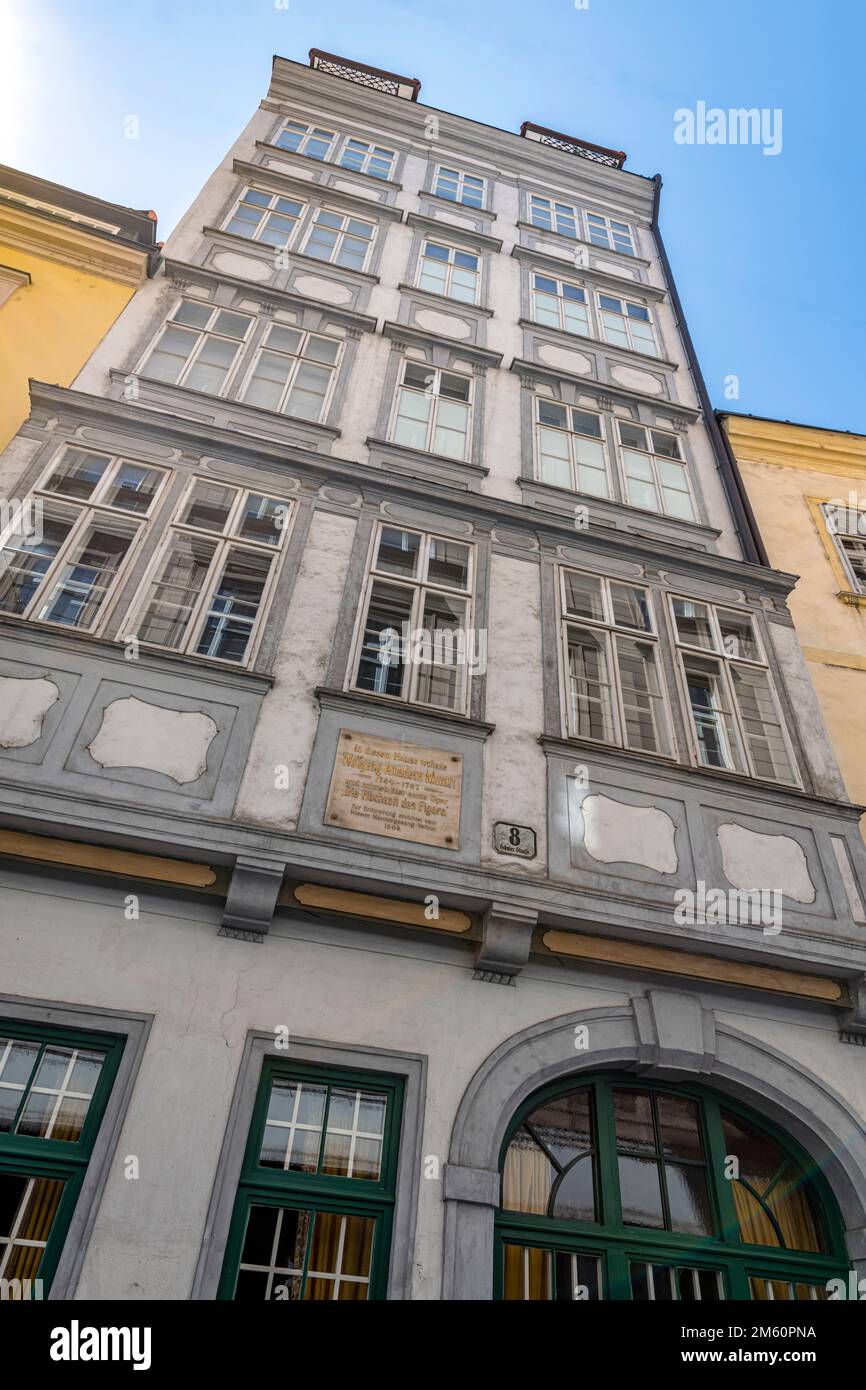 Wolfgang Amadeus Mozart Haus, Wien, Österreich Stockfoto