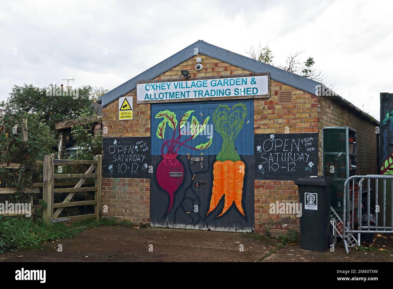 Oxhey Village Garden & Allotment Trading Shop Stockfoto