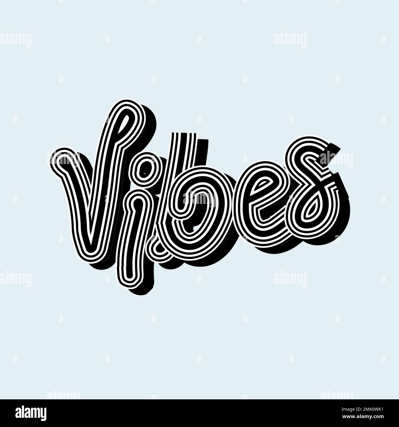 Vintage-Graustufen-Vibes-Vektor-kursive Schriftarttypografie Stock Vektor