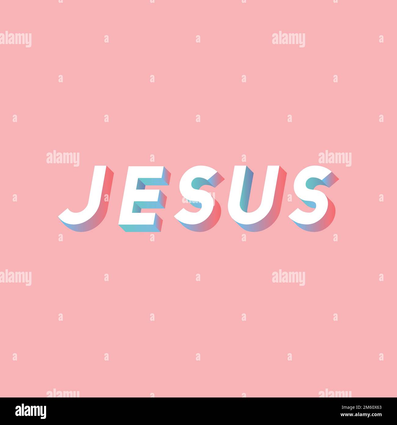3D-Schriftart Jesus-Schriftzeichen-Vektortypographie Stock Vektor
